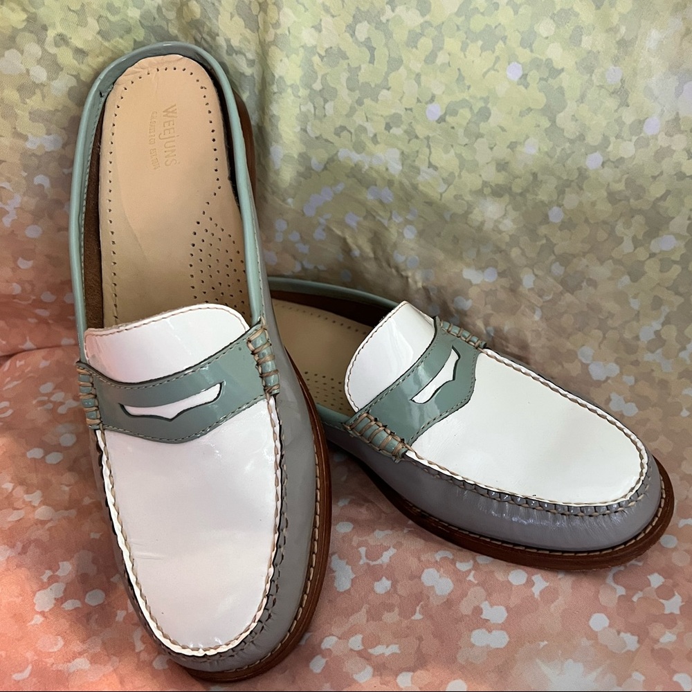 Weejuns Colorblock Pennyloafer Slip On Leather Flat Shoes Bass Co